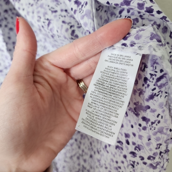 LAUREN RALPH LAUREN Micro Ditsy‎ Floral Button Up Shirt Coquette Cottagecore S - Picture 3 of 8